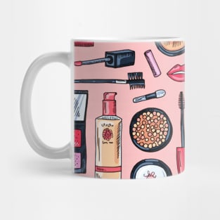 Fashion Girl Loving Make up Products Pattern Artwork Mug